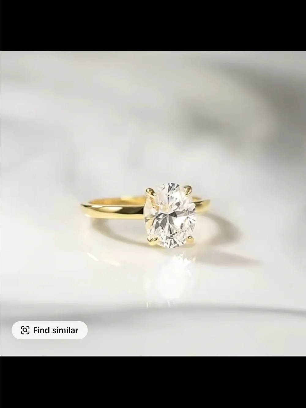 Gold Cubic Zirconia Oval Solitaire and Eternity Band Set - Gold - Picture 8 of 9